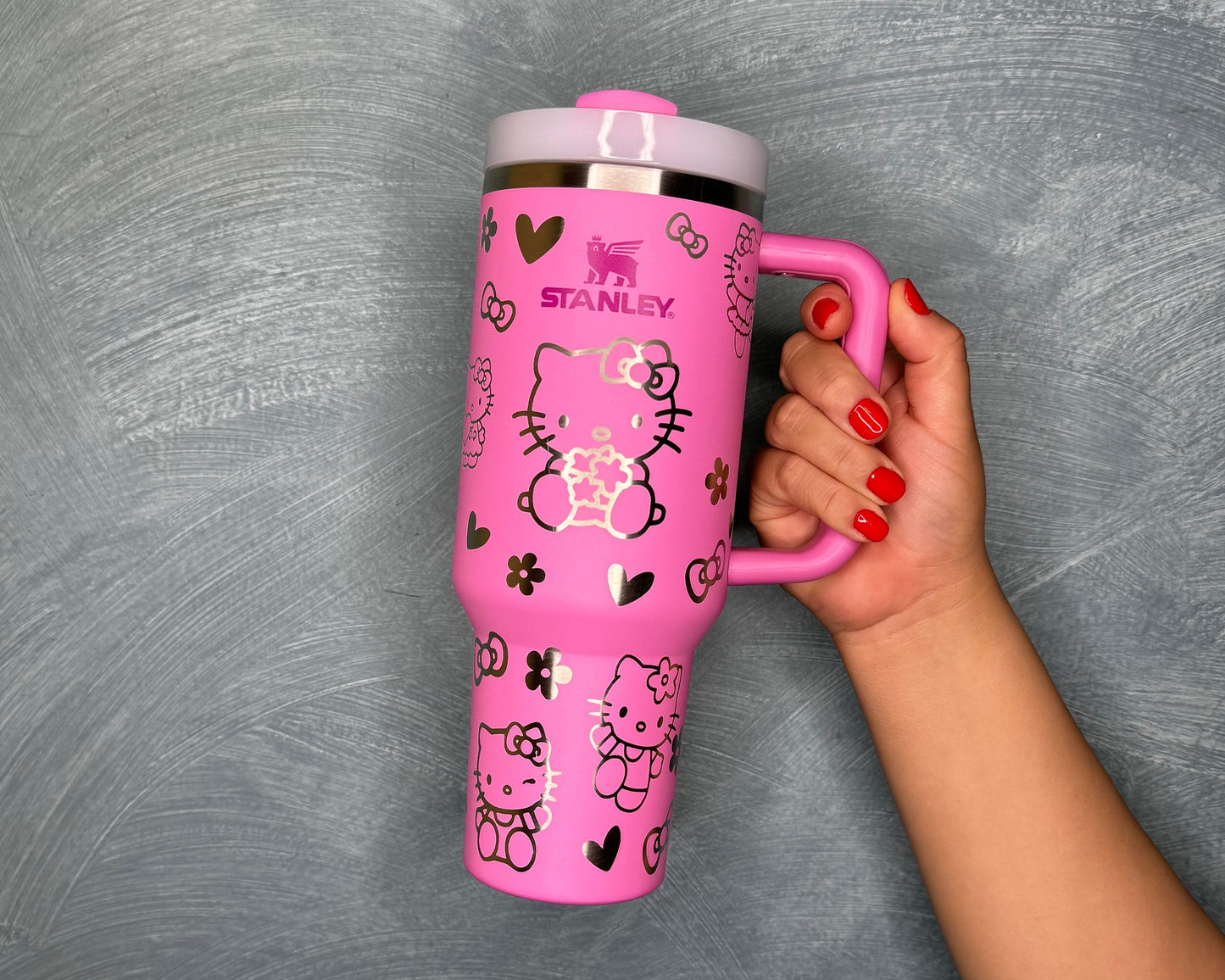 Hello kitty laser engraved cup