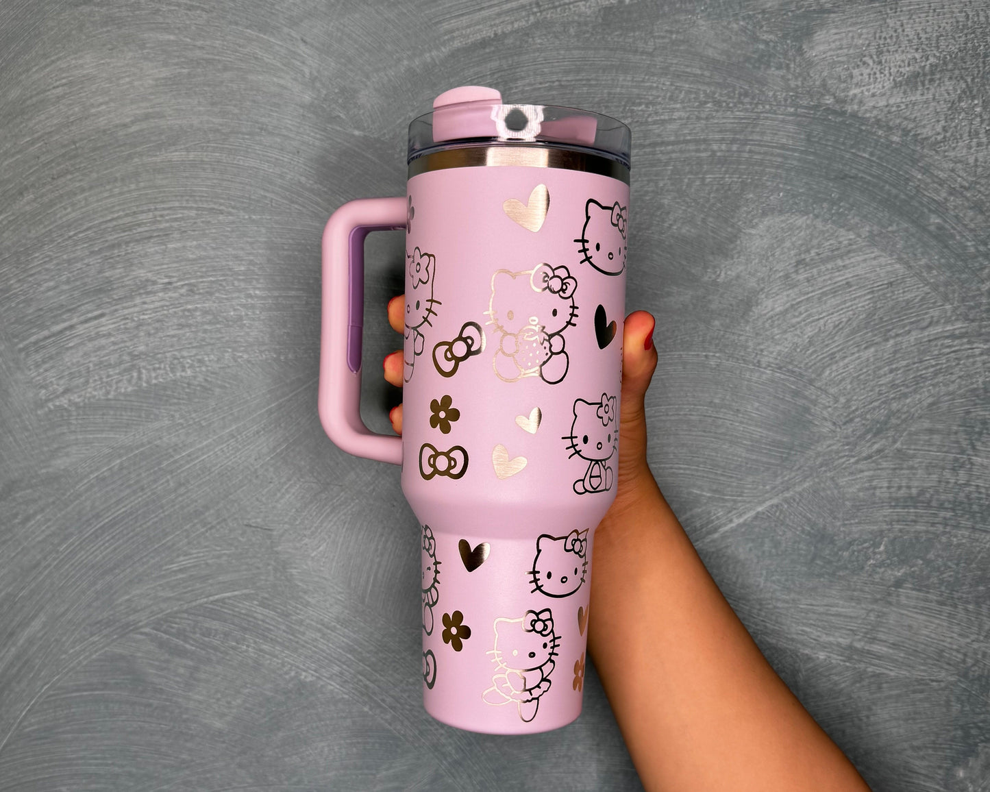 Hello kitty laser engraved cup