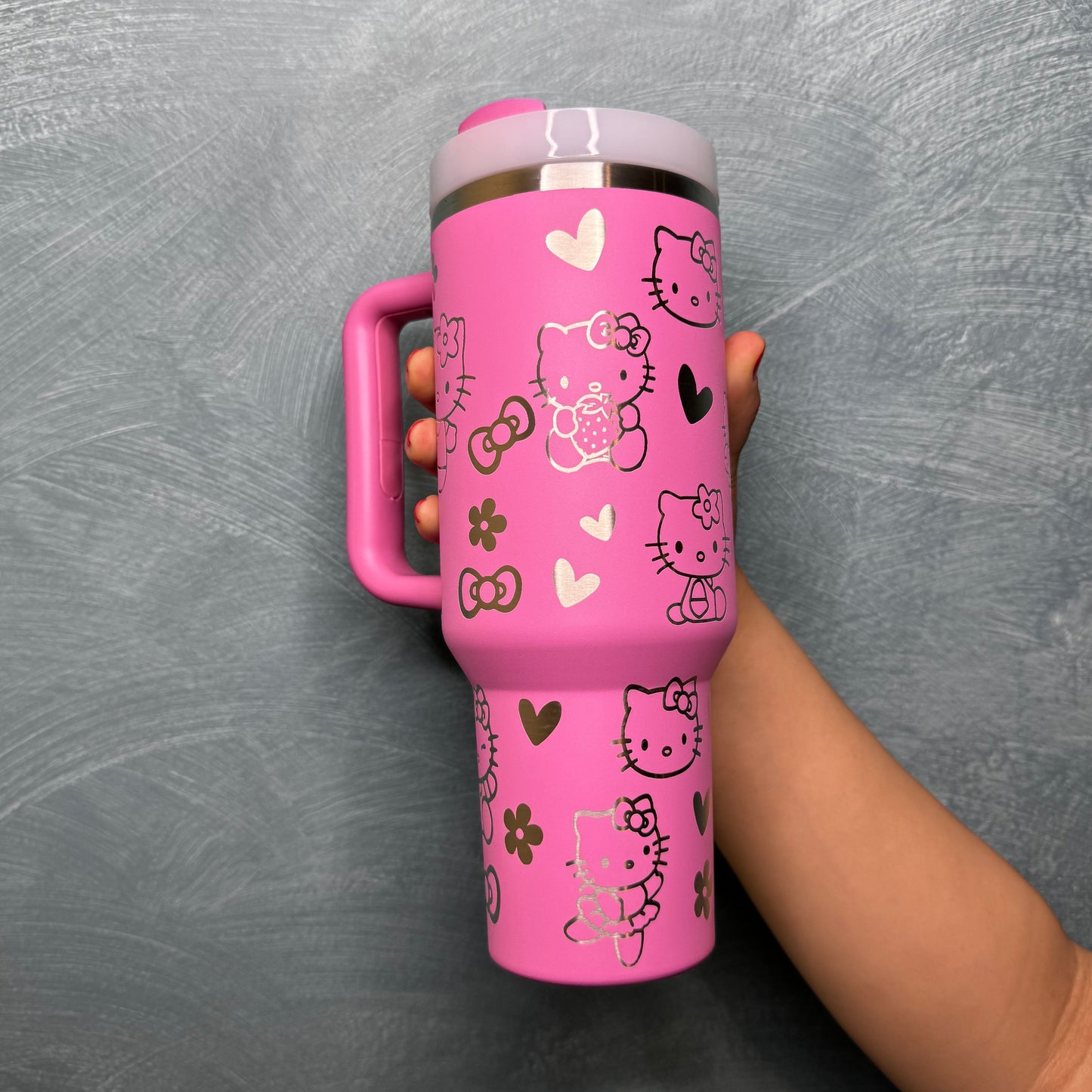 Hello kitty laser engraved cup