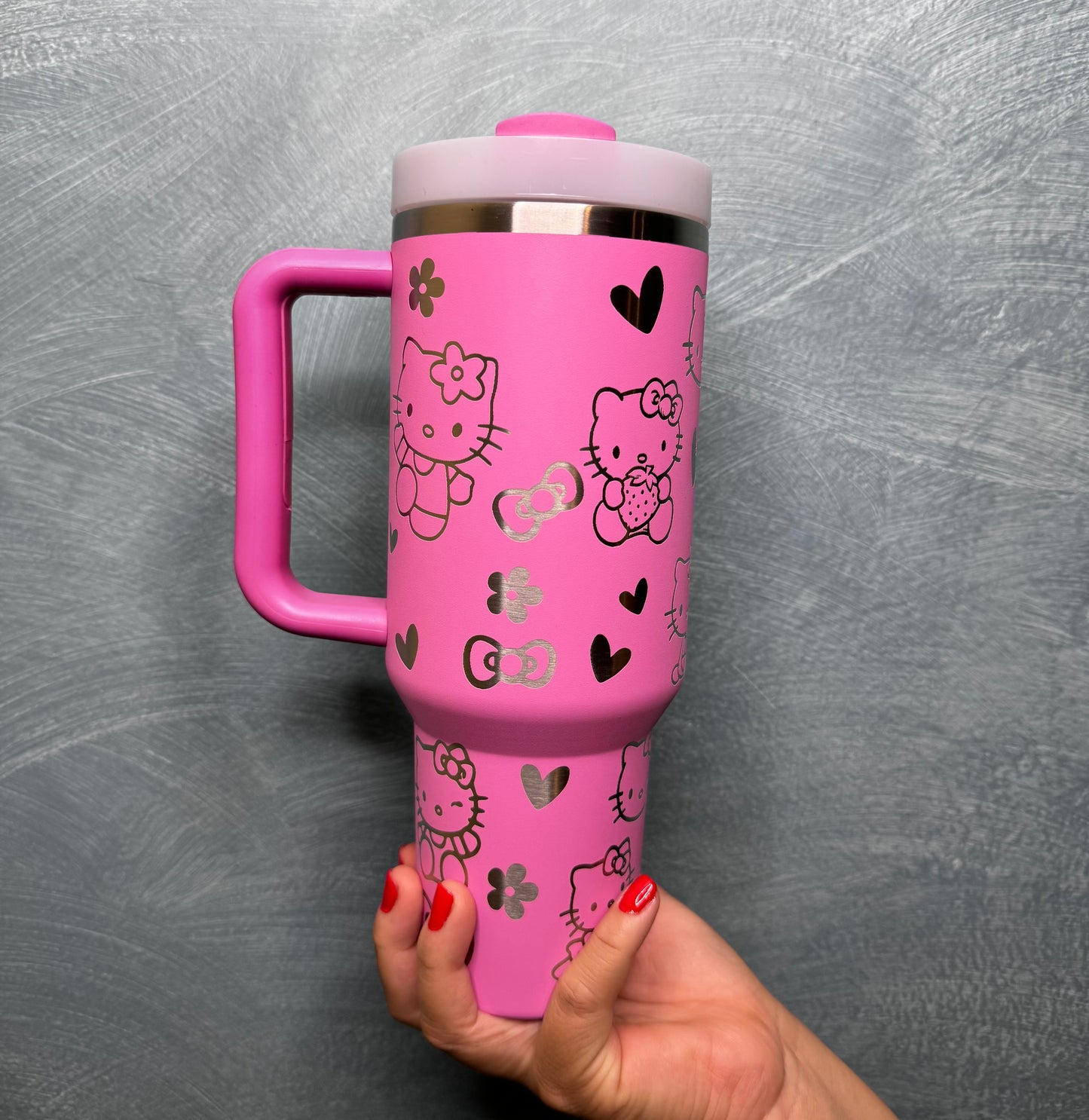 Hello kitty laser engraved cup