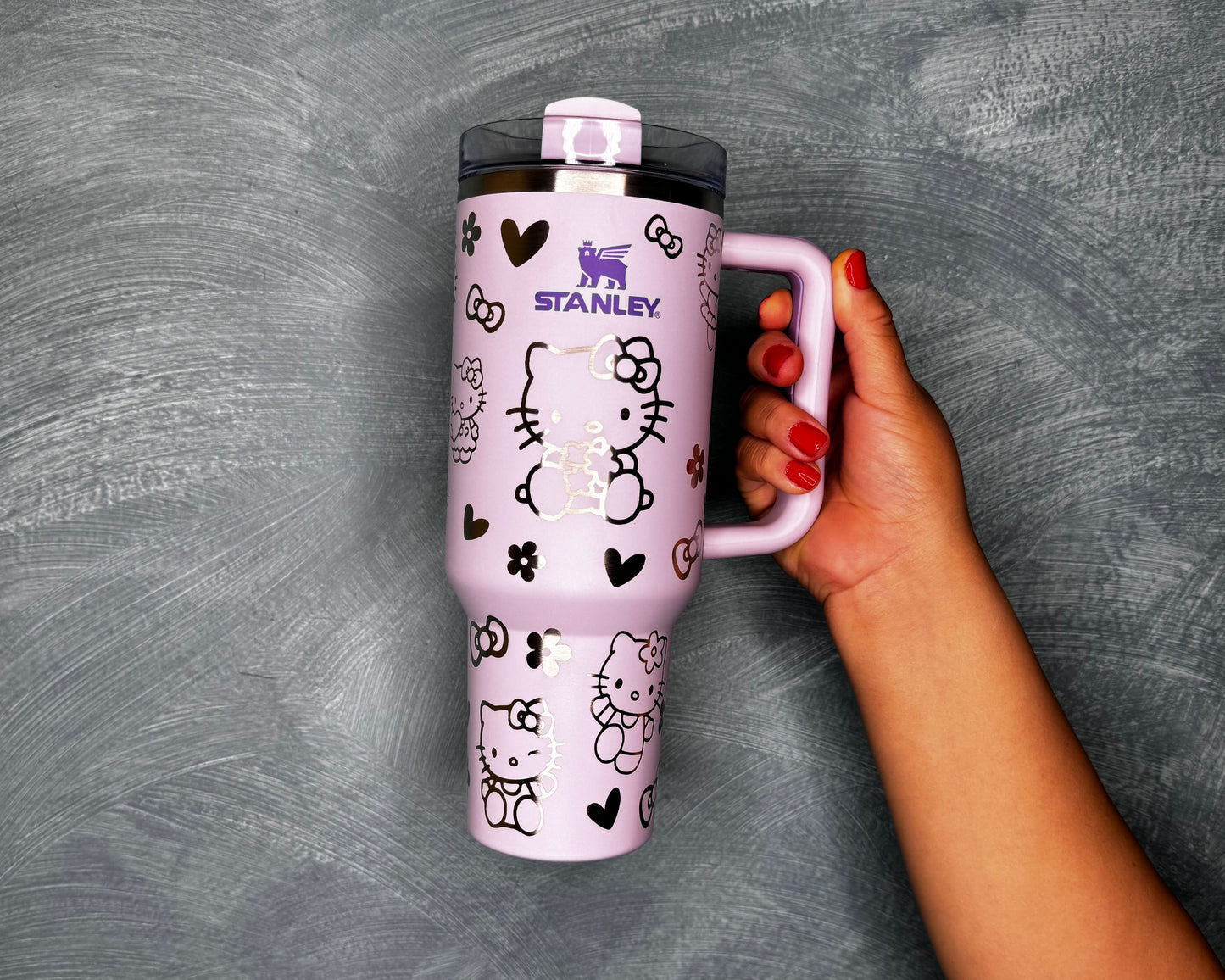 Hello kitty laser engraved cup